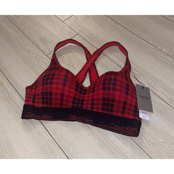 Calvin Klein Other - Calvin Klein QF7781 Modern Cotton Holiday Bralette Bra WF Womens L Large Plaid
